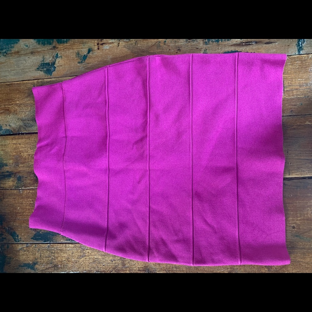 HERVE LEGER Magenta Bandage Mini Skirt